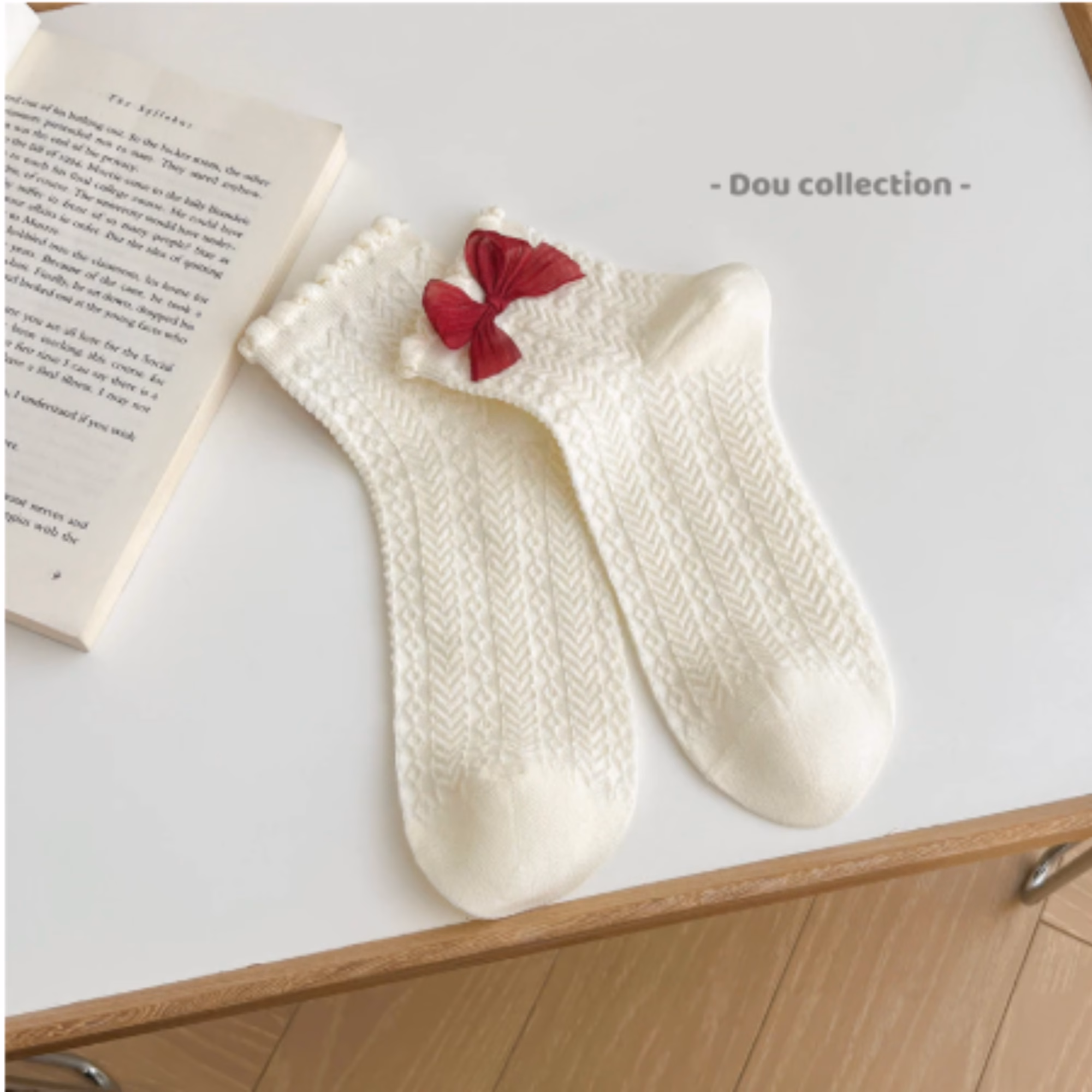 Vớ Tất Nữ, Vớ Tất Cổ Cao Chất Cotton 5 Mẫu Nơ Viền Ren Bèo Nổi Line Xoắn Hàn